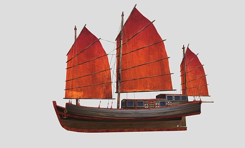 Retro sailing ship cartoon ship 3d model