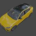 Yellow Sleek SUV Coupe With Black Roof Modern Front Design And Black Wheels