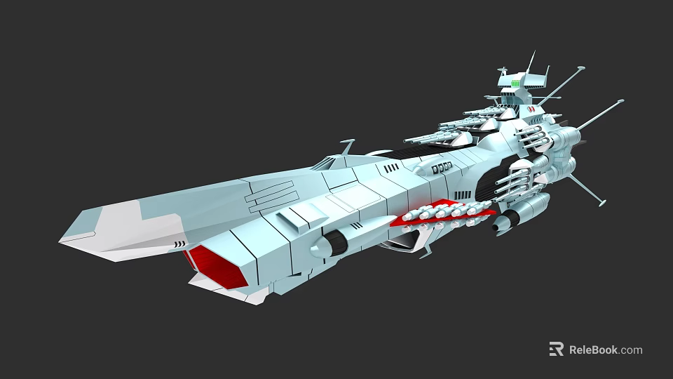 Advanced Modern Warship With Silver Gray Exterior Missile Launchers And Radar Antennas 3d model 