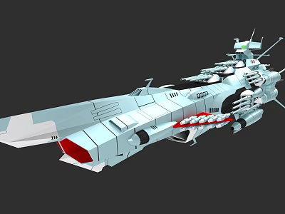 Advanced Modern Warship With Silver Gray Exterior Missile Launchers And Radar Antennas 3d model