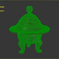 Decorative Ornament Set With Intricate Patterns Vibrant Colors And Domed Lid Pedestal Base