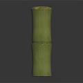 Green Cylindrical Bamboo Stem With Jointed Structure And Natural Texture On Dark Background