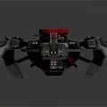 Futuristic Sci-Fi Spaceship 3D Model With Red Black Design And Mechanical Details 3d model