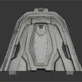 Sci Fi Character Helmet Featuring Metallic Streamlined Mechanical Structure And Reflective Base 3d model
