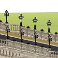 Ornate Bridge With Decorative Railings Lamp Posts Pedestrian Walkway And Roadway