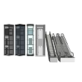 Elevators And Escalators In Various Designs With Glass And Metal Elements 3d model