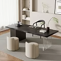 -Ji Feng Big Board Table Tea Table and Chair Combination Tea Table Tea Table Tea Room Tea Table 3d model