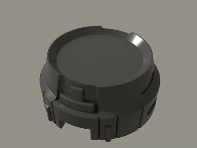 Black Circular Industrial Mechanical Component With Structural Details And Precision Design 3d model