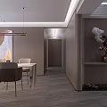 Elegant Modern Living And Dining Room Interior Design With Cozy Soft Furnishings And Warm Lighting