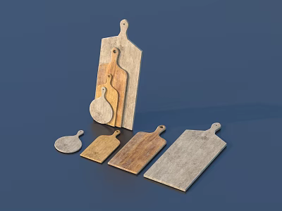 Various Wooden Cutting Boards As Essential Kitchen Tools For Home Cooking 3d model