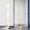 Modern Wavy Glass Floor Lamp With Curved Design For Interior Space Decoration