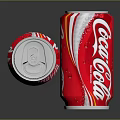 Coca Cola Soft Drink Red Cans Standing And Lying On Reflective Surface 3d model