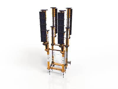 Advanced Scientific Equipment With Black Panels And Yellow Support Structure 3d model