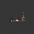 Industrial Mechanical Equipment With Rusty Metal Structures Pipes And Metallic Components