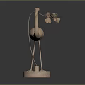 Bronze Train Sculpture With Small Butterfly Decoration On Circular Base Dark Background