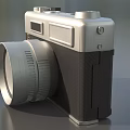 LUMIX Retro Digital Camera With Large Lens Silver Black Body And Control Buttons