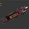 Futuristic Advanced Weapon Design With Red Black Orange Color Scheme And Sharp Armor Edges 3d model