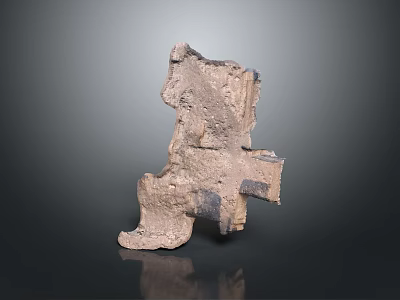 Wooden Stone Decorative Sculpture With Irregular Shape And Natural Texture 3d model
