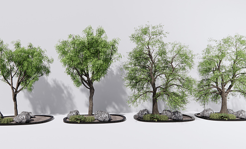 Modern Tree Landscape Tree Pond Old Tree Big Tree 3d model