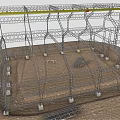 Furniture Steel Frame Structure With Industrial Metal Supports And Foundation