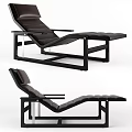 Modern Leather Lounge Chair With Black Metal Frame And Sleek Design