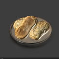 Two Loaves of Golden Crusty Freshly Baked Bread on a Round Plate