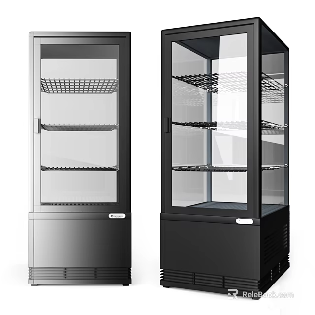 Modern Glass Display Cabinets With Multiple Shelves 3d model 