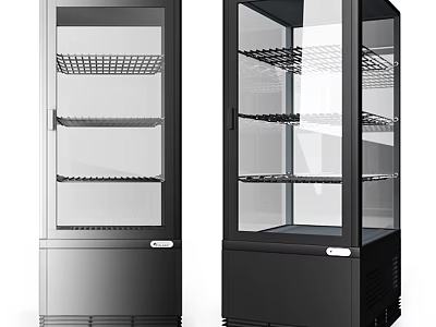 Modern Glass Display Cabinets With Multiple Shelves 3d model