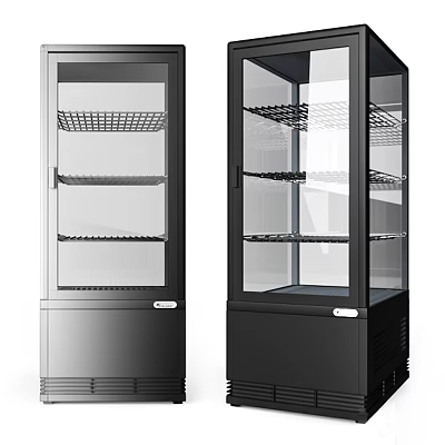 Modern Glass Display Cabinets With Multiple Shelves 3d model