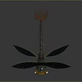 Futuristic Mechanical Dragonfly 3D Model With Transparent Wings And Metallic Body