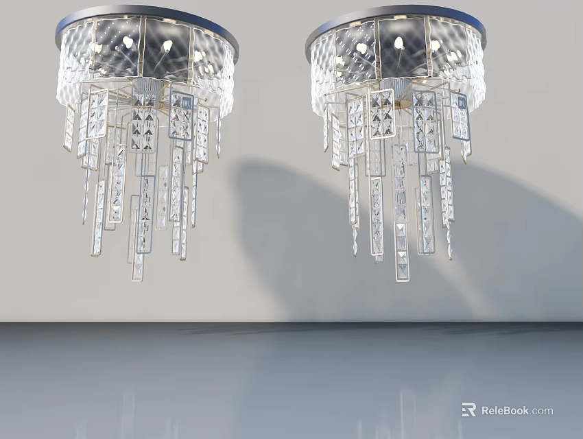 Modern Swing Door Design With Crystal Decor And Silver Frame For Interior Spaces 3d model 