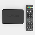 Modern Black Television with AURA HD Streaming Device and Remote Control 3d model