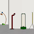 Middle ancient floor lamp 3d model