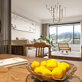 Modern Living Dining Room Interior With Wooden Coffee Table TV Cabinet Natural Light And Plants