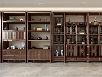 New Chinese Bookcase 3d model