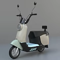 Modern Electric Scooter Featuring Beige Light Green Body Black Seat And Rearview Mirrors
