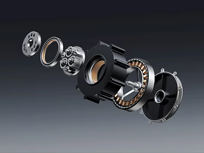 Smart Machine Exploded View Showing Internal Gears Bearings And Mechanical Components 3d model