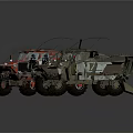 Red And Camouflage Off Road Vehicles Featuring Rugged Design And Large Tires