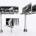 Outdoor Billboard Advertising Structure Design With Modern Metal Frame And Display Angles