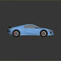 Blue Sports Car With Sleek Aerodynamic Design Brown Interior And Stylish Alloy Wheels