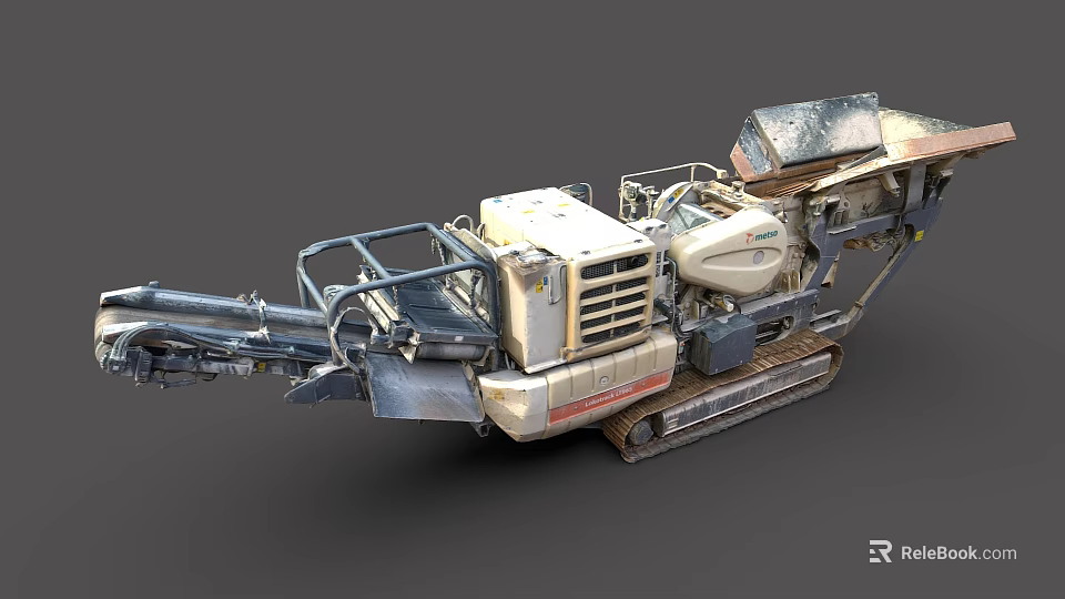 Tracked Mobile Crushing Machine With Loading Hopper And Control System 3d model