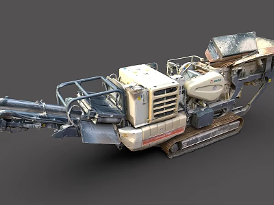 Tracked Mobile Crushing Machine With Loading Hopper And Control System 3d model