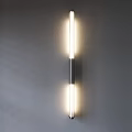 Modern Design Wall Lamps With Bright Lighting Various Shapes On Gray Wall 3d model