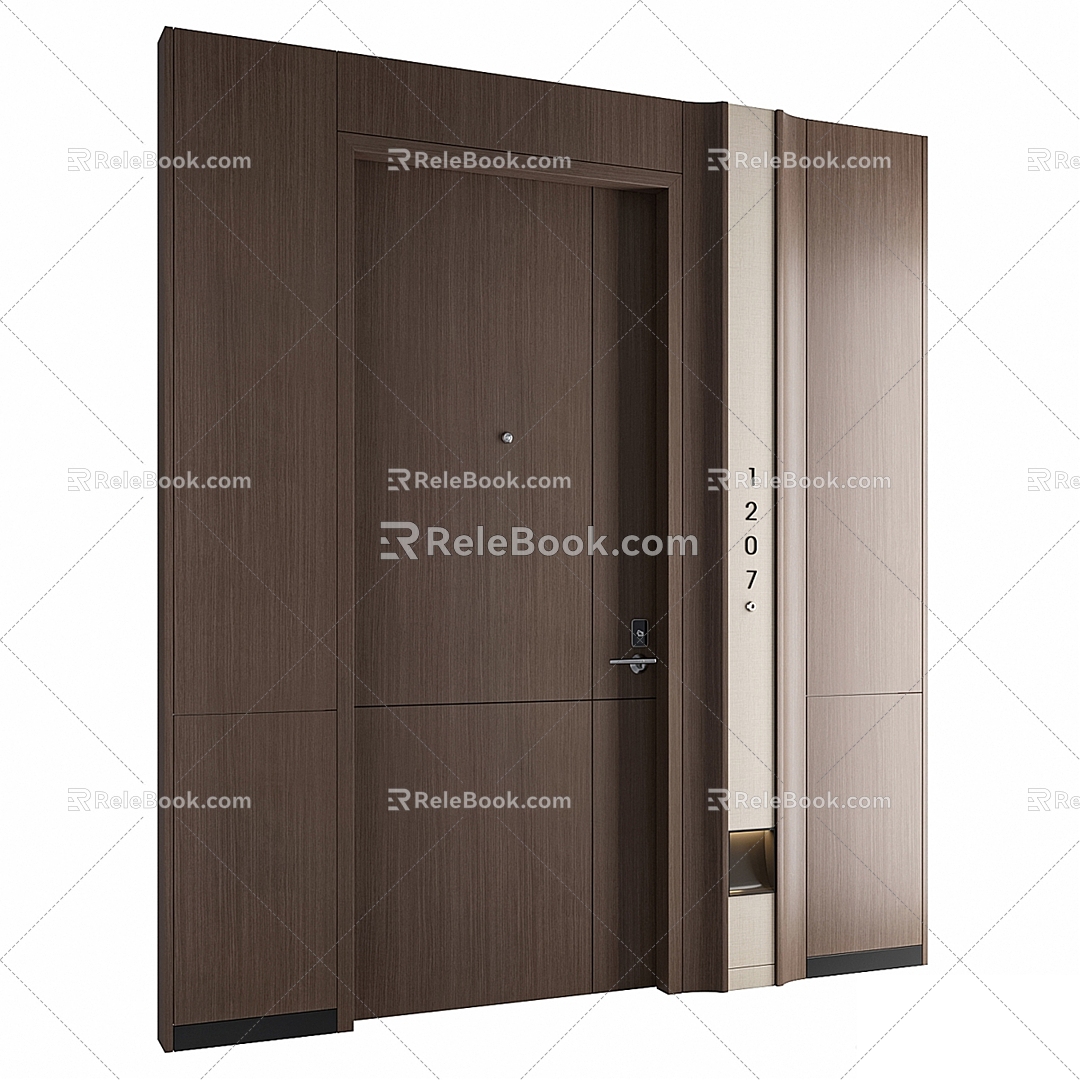 Modern Hotel Single Door 3d model