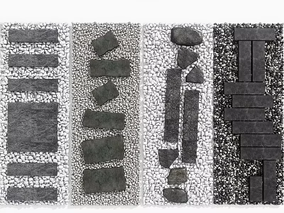 Various Stepping Stone Path Designs With Different Stone Shapes And Patterns 3d model