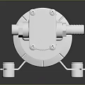 White Industrial Pump With Cylindrical Body Base Bracket And Side Connector