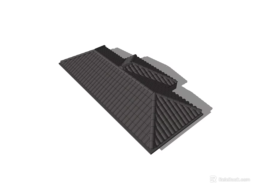 Architectural Roof Tile Structure With Sloped Profile Interlocking Tiles And Weatherproof Design 3d model