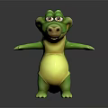 Modern game character crocodile avocado Nile crocodile carnivore 3d model