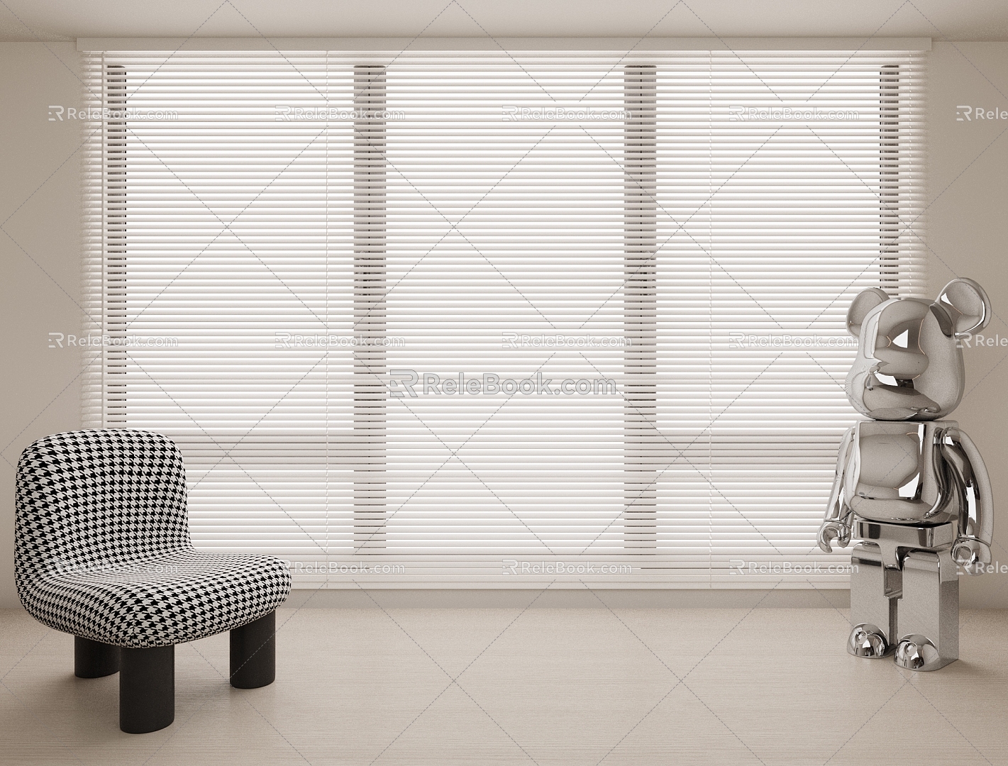 Modern Venetian Blinds Curtain Sculpture Dream Curtain Vertical Curtain Single Leisure Chair Jewelry Ornaments Shangri-La Curtain 3d model