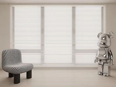 Modern Venetian Blinds Curtain Sculpture Dream Curtain Vertical Curtain Single Leisure Chair Jewelry Ornaments Shangri-La Curtain 3d model